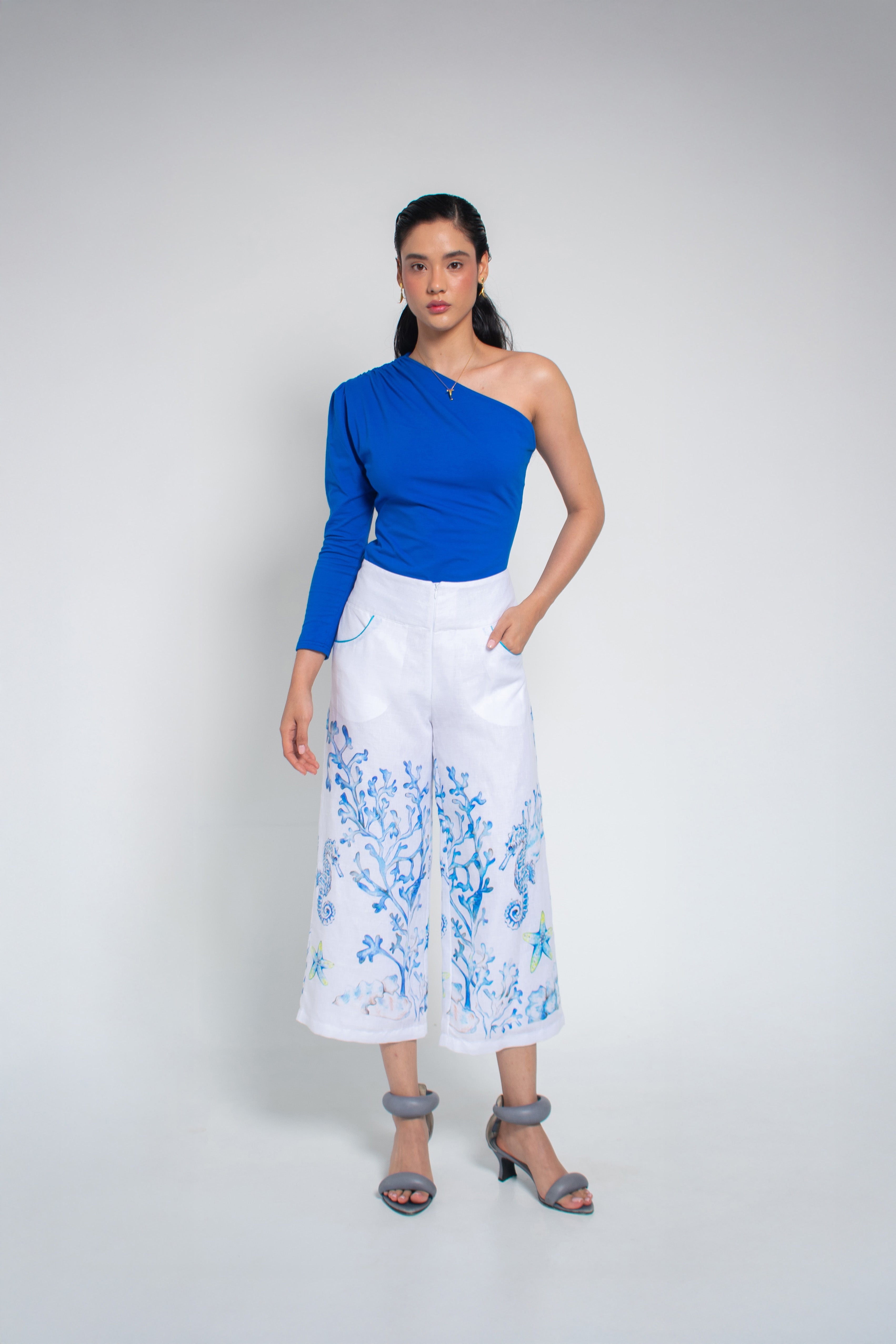 Pantalón Culotte Coral Azul