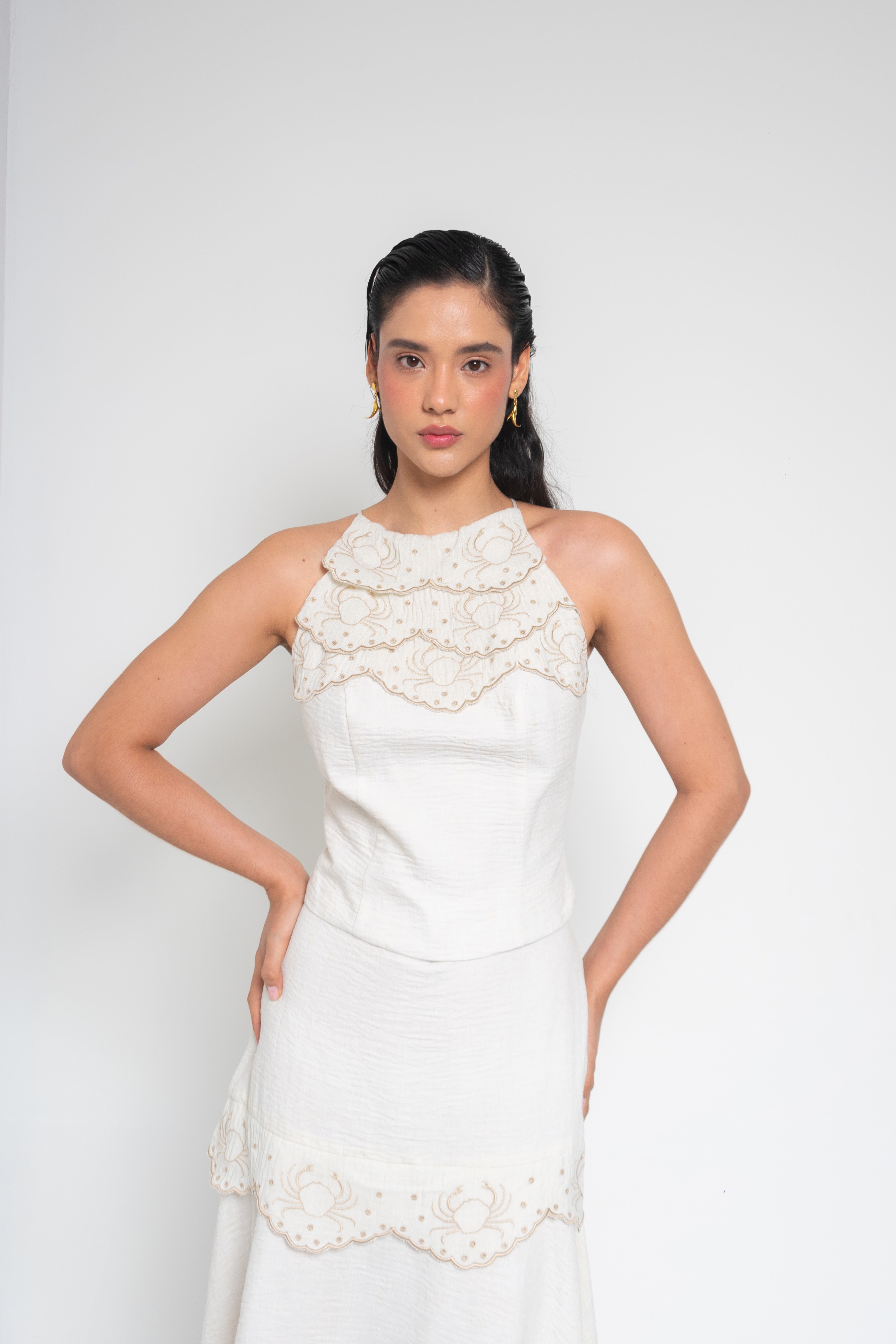 Blusa Halter Cangrejos