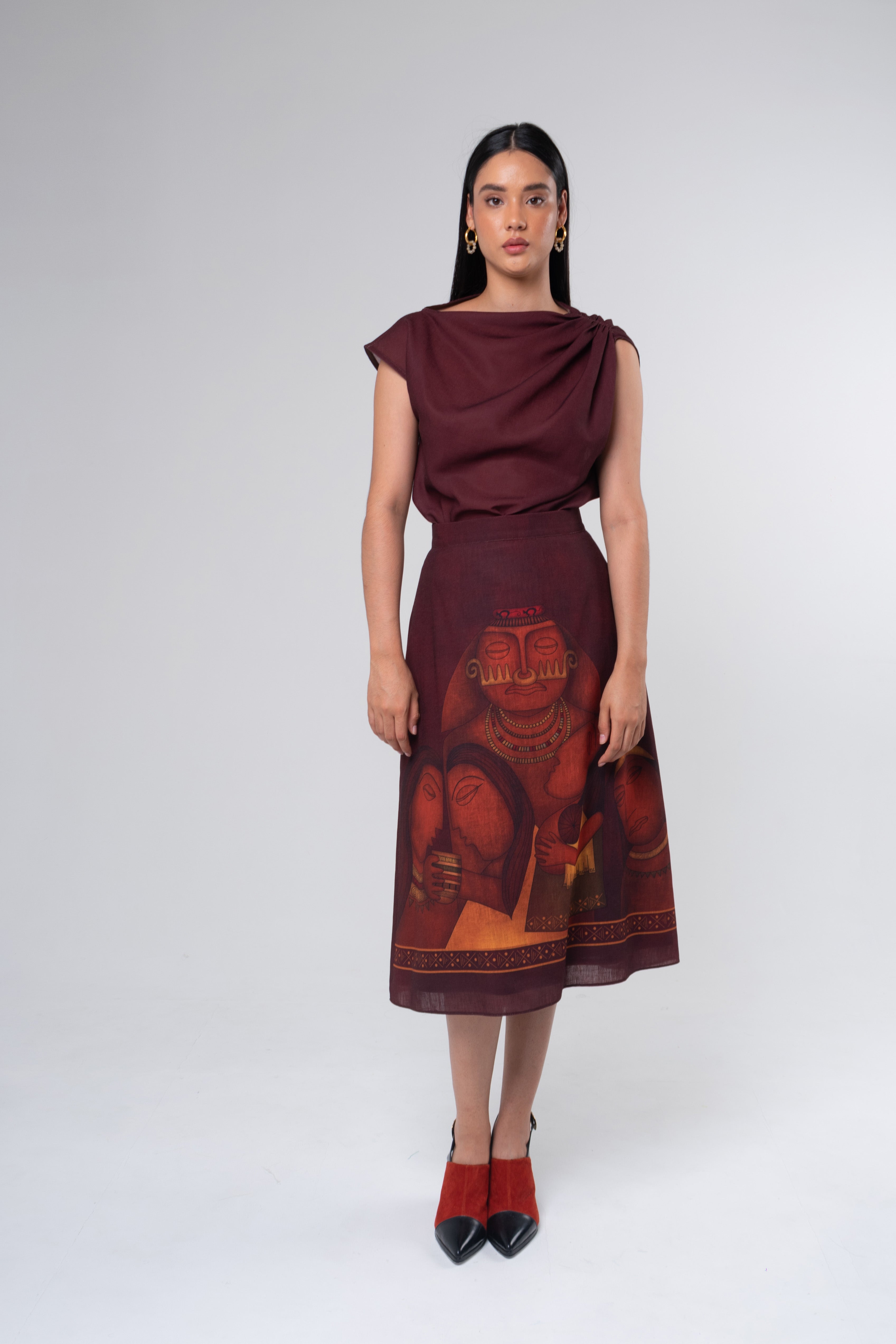 Blusa Asimétrica Café