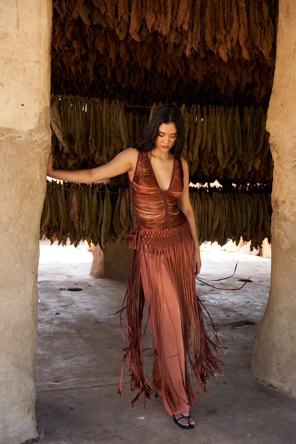 Cinturón Macrame Ocre