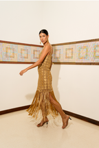 Falda Macrame Oro