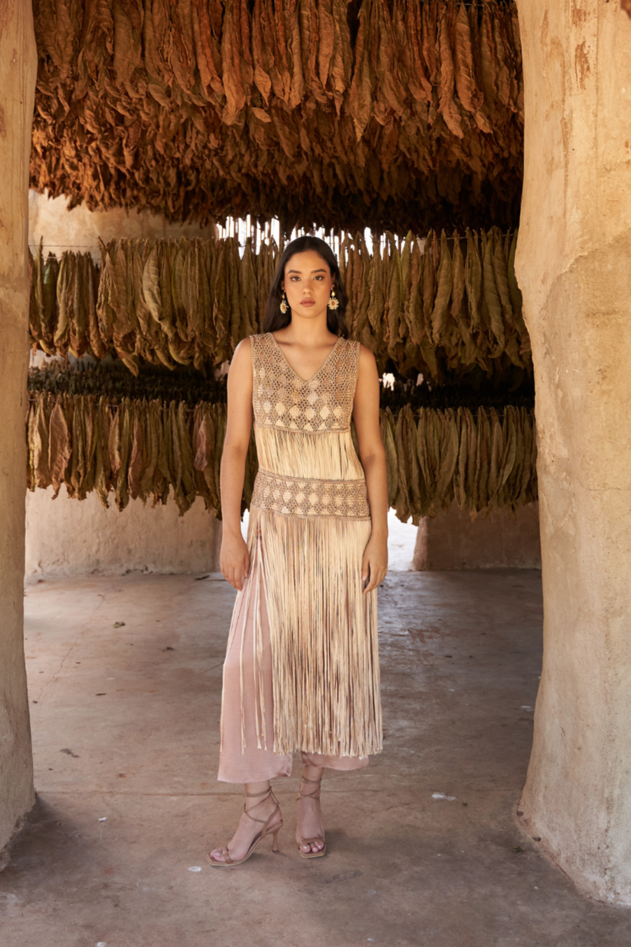 Blusón Macrame Camel