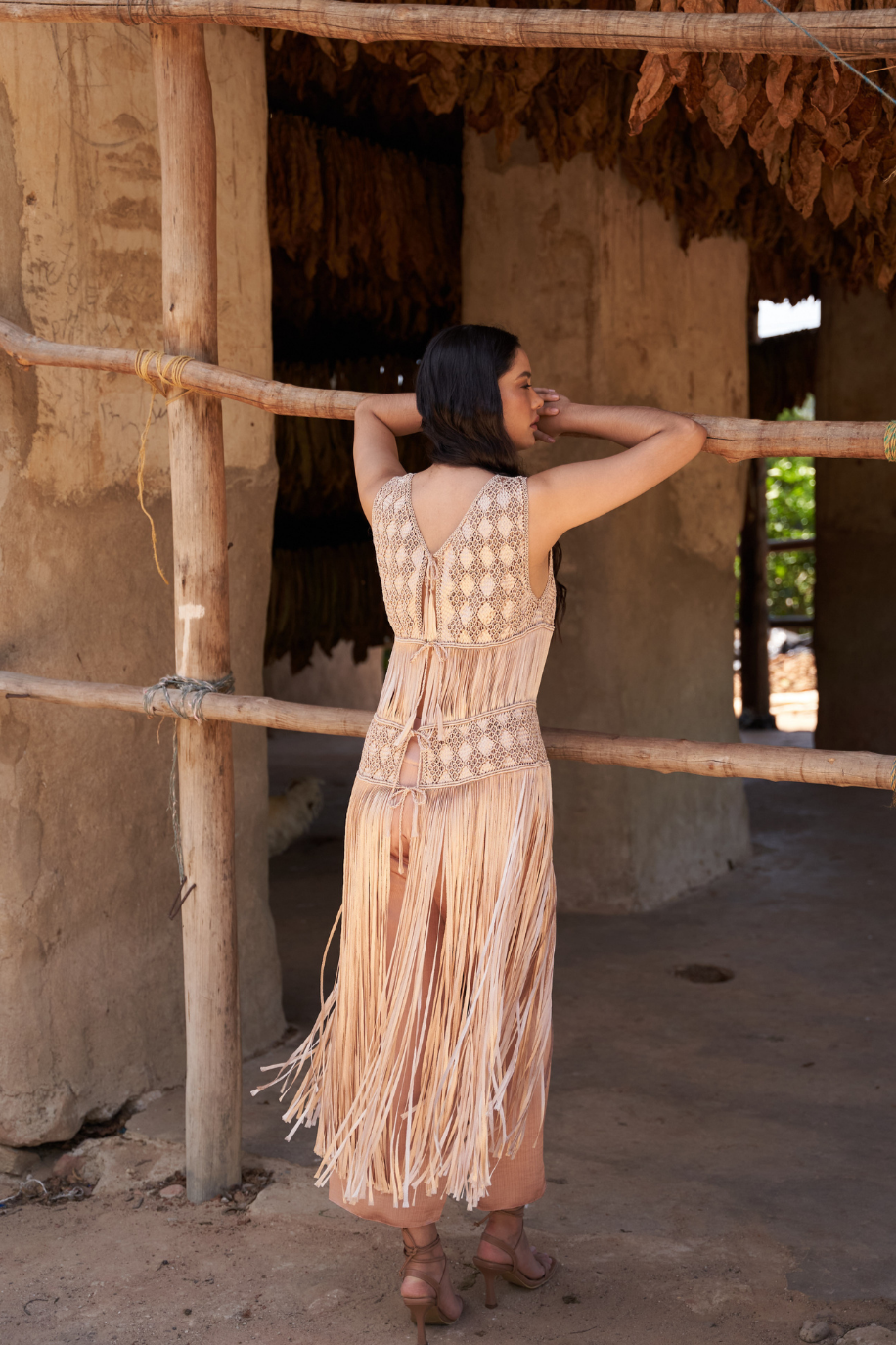 Blusón Macrame Camel