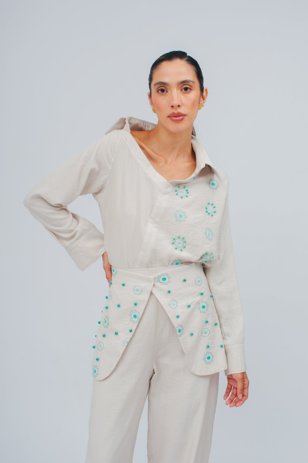 Camisa Asimetrica Soles Dots