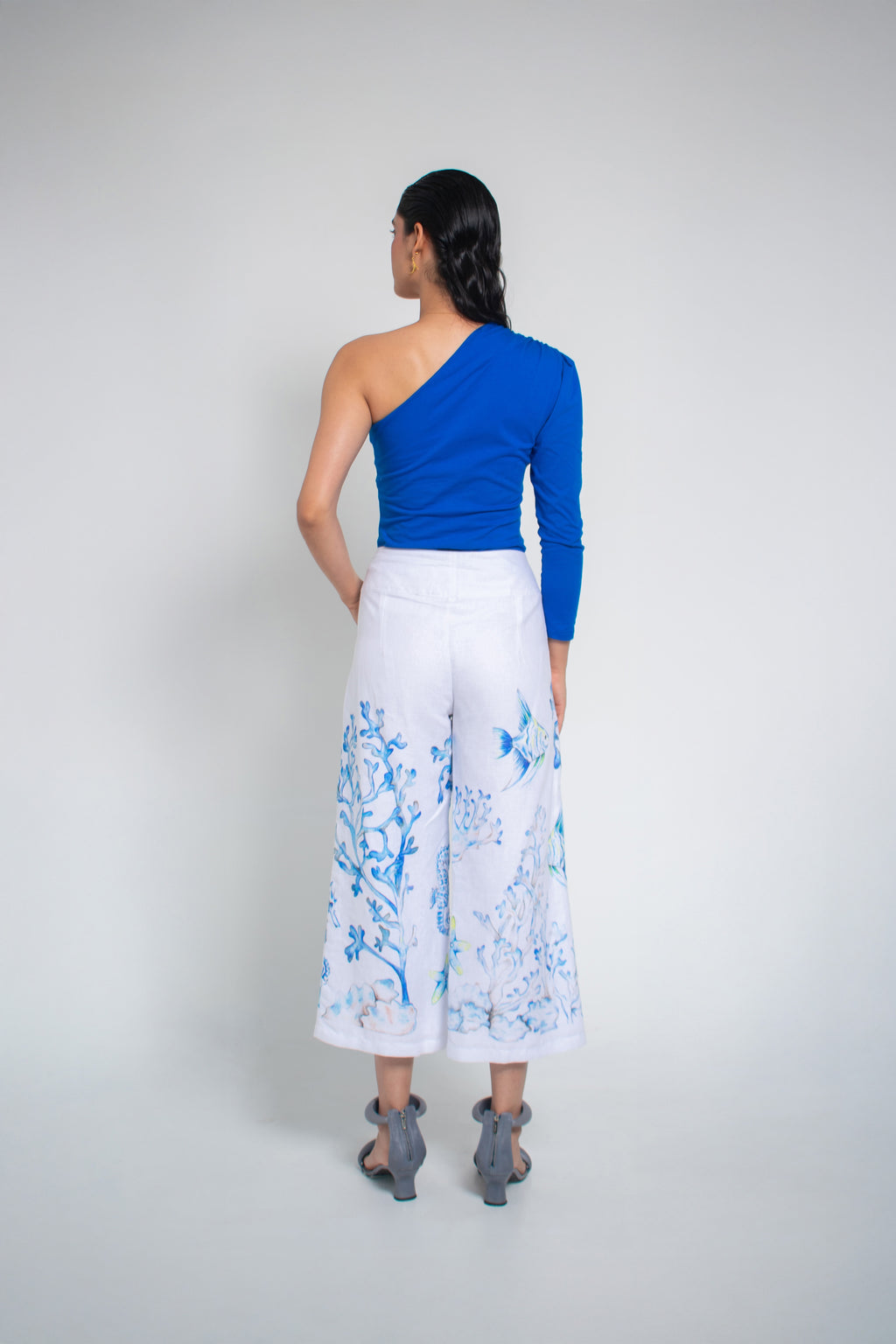 Pantalón Culotte Coral Azul