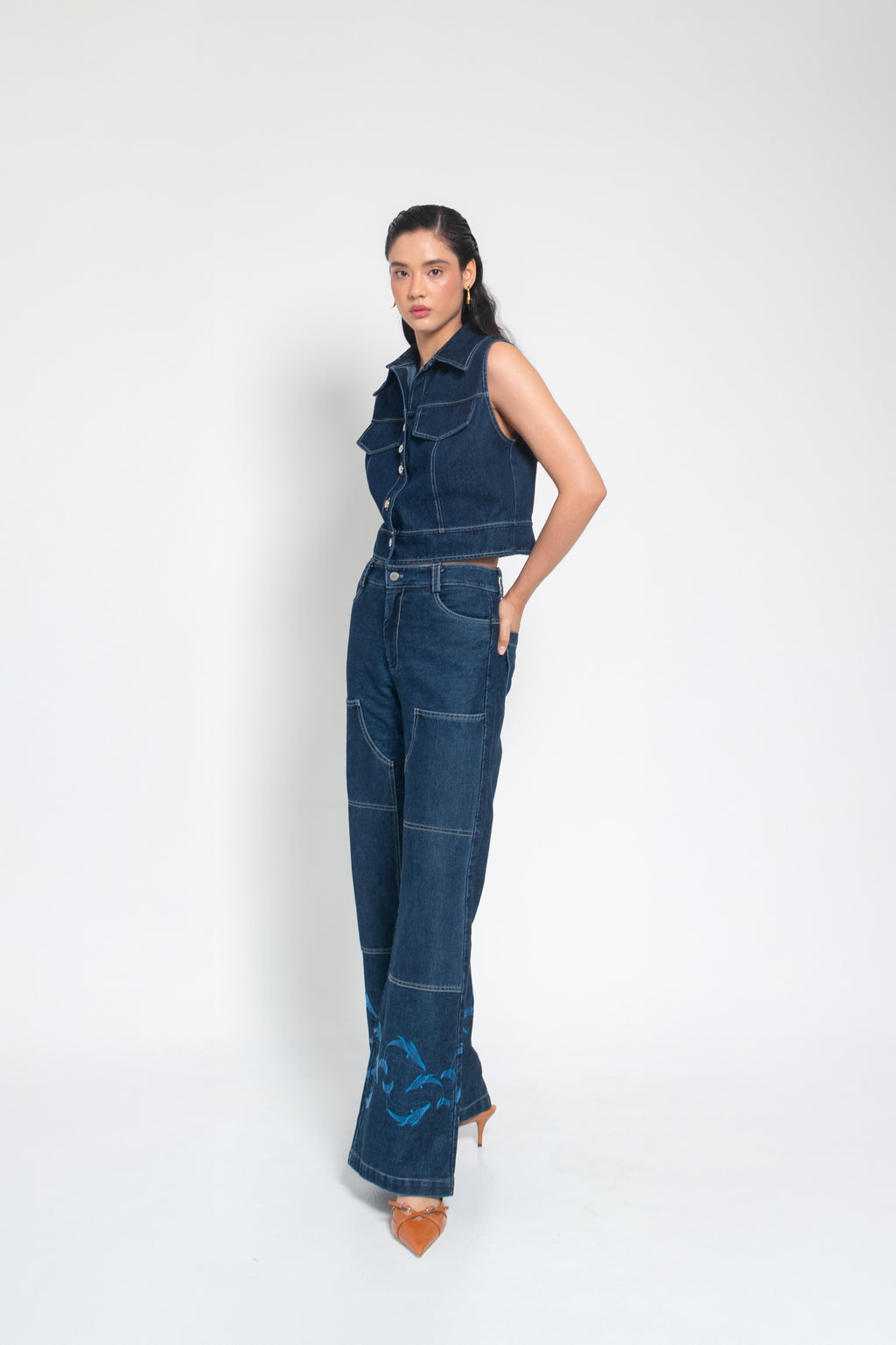 Pantalón Cargo Denim Ballenas