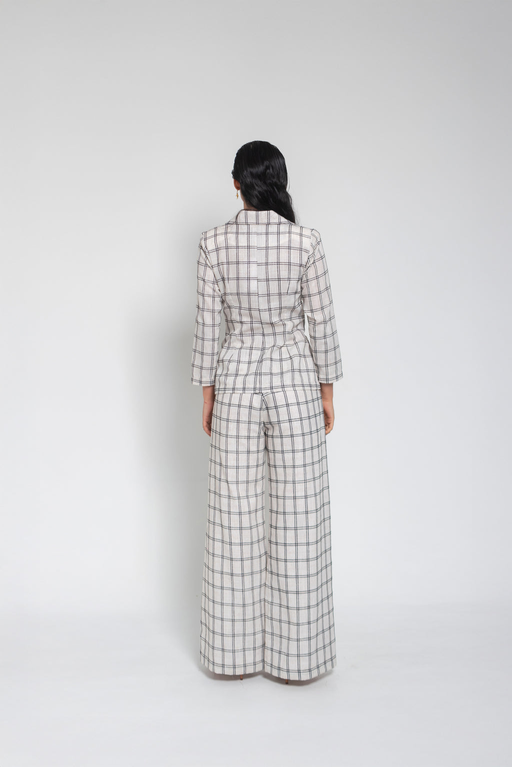 Pantalón Cuadros Pliegues