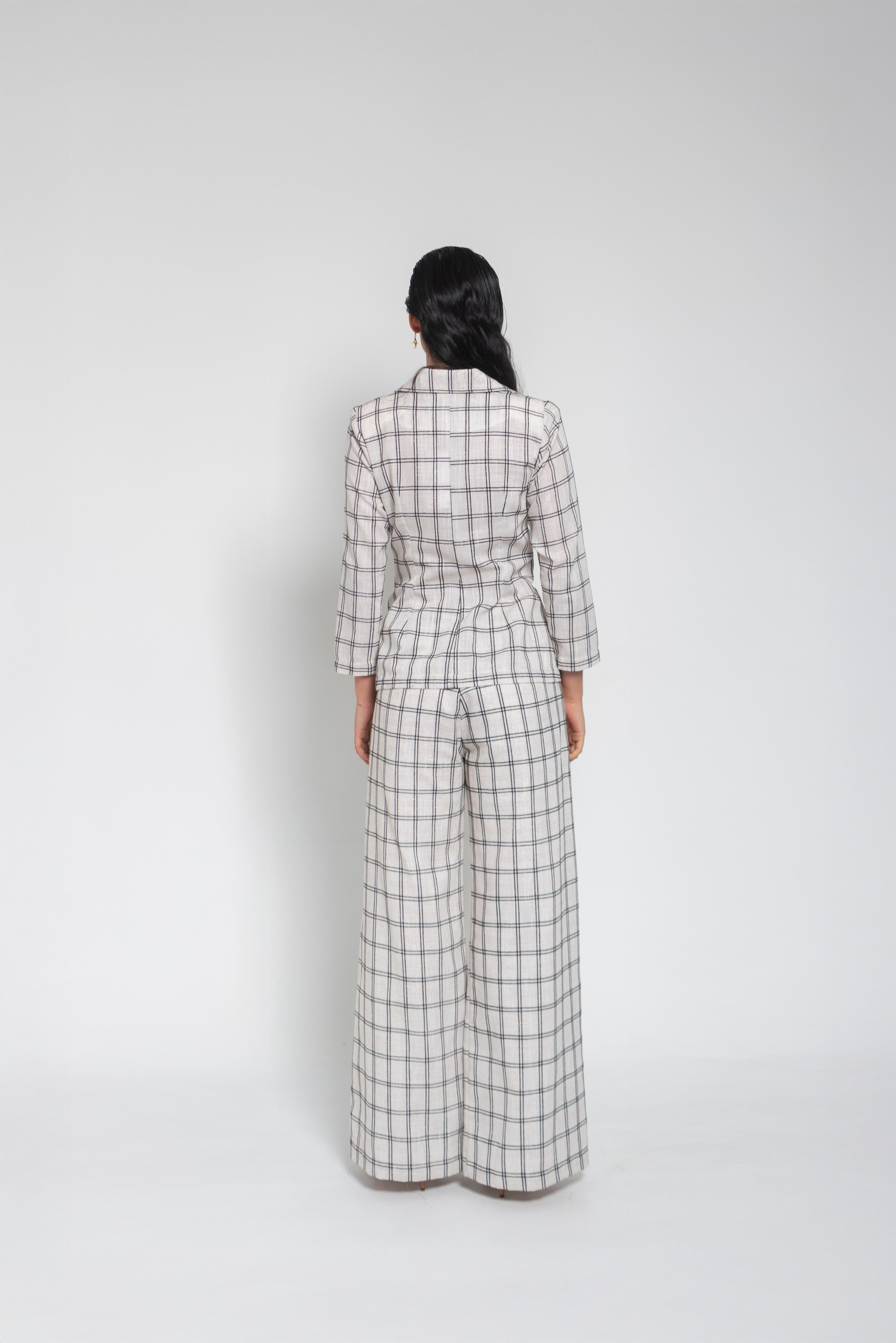 Pantalón Cuadros Pliegues