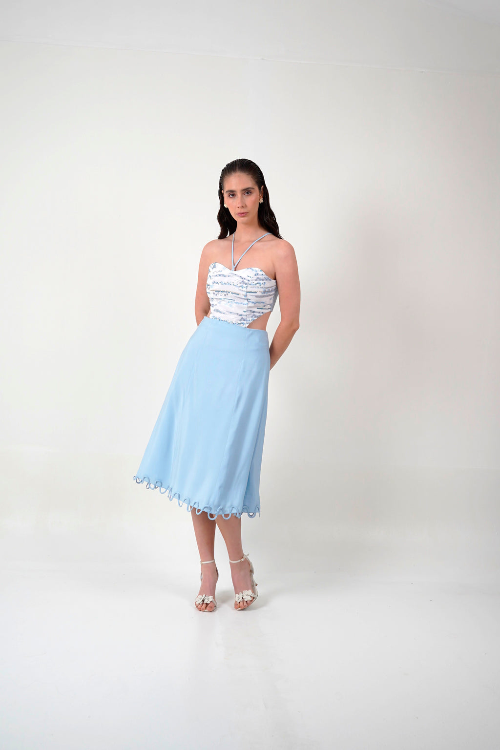 Vestido Cut Outs Azul