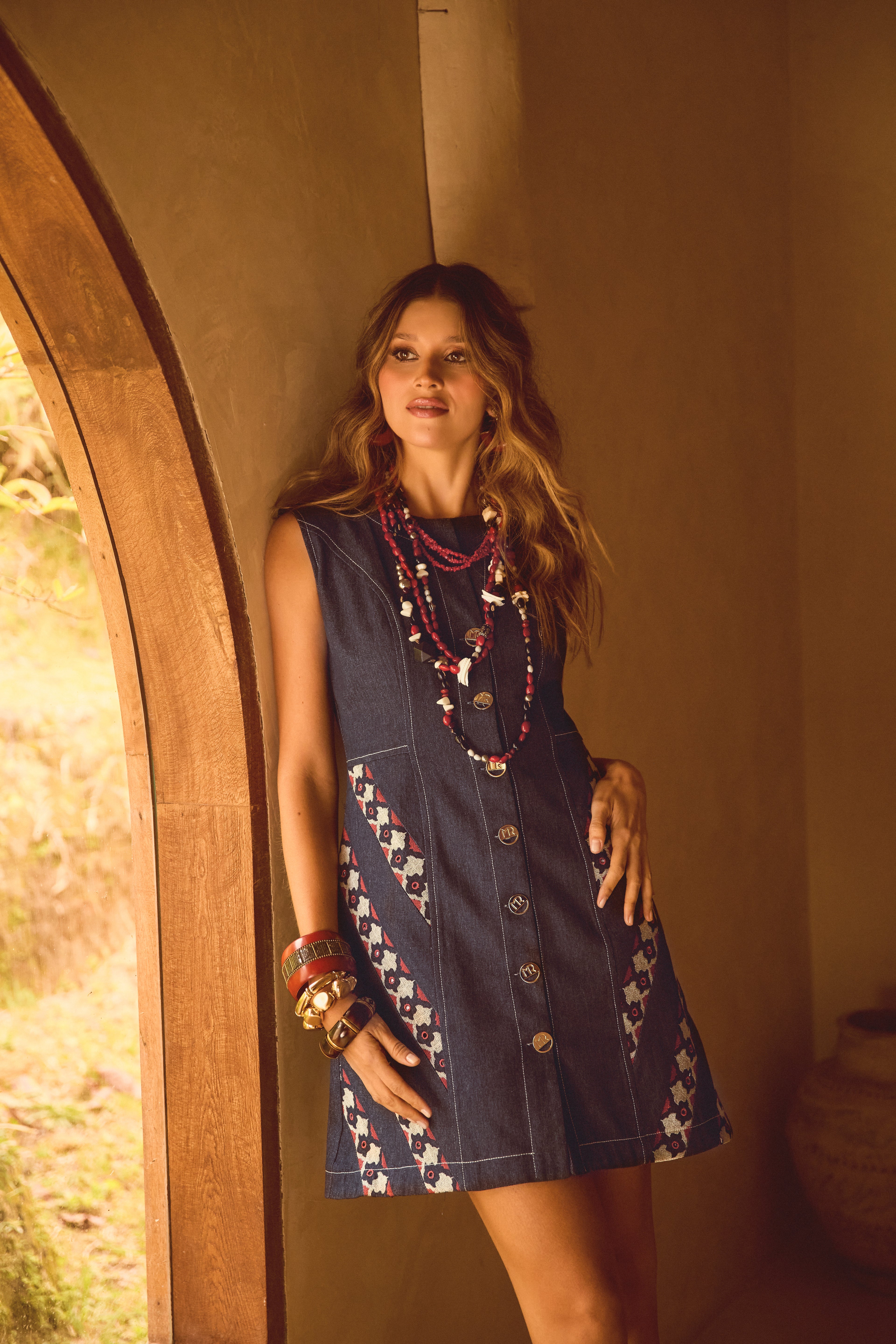 Vestido Denim Arabisco